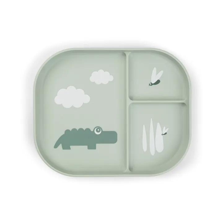 Croco foodie children's plate 18x22 cm - Green - Done by deer