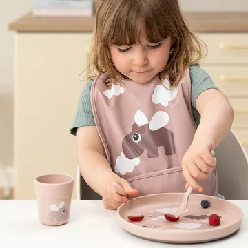 Happy Clouds foodie children's plate Ø20 cm - Powder - Done by deer