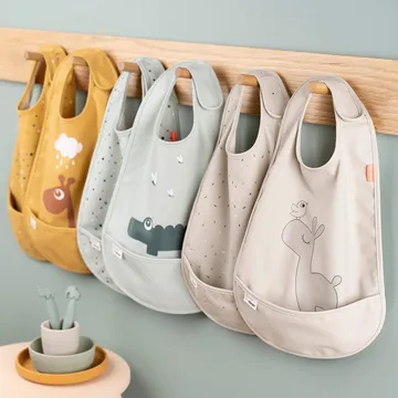 Ozzo bibs with Velcro 2-pack - Powder - Done by deer