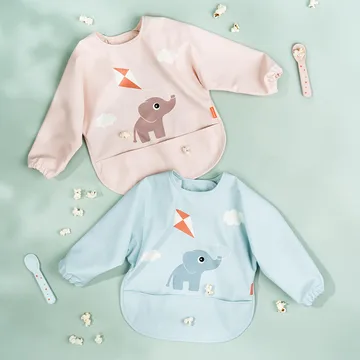Playground bib with sleeve - Blue - Done by deer