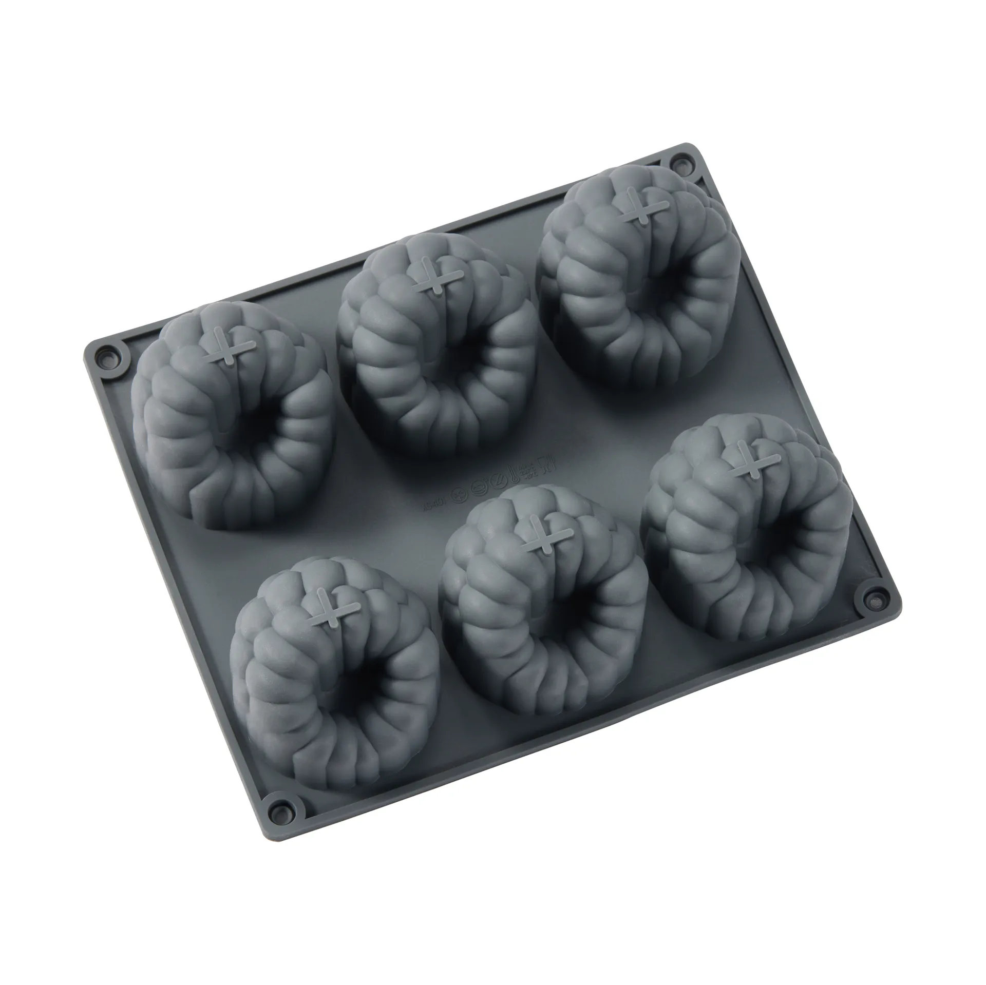 Beck baking tin, Grey, raspberry, silicone, 6 pcs Dorre
