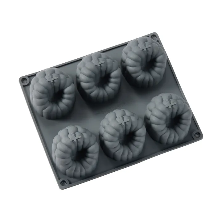 Beck baking tin - Grey, raspberry, silicone, 6 pcs - Dorre