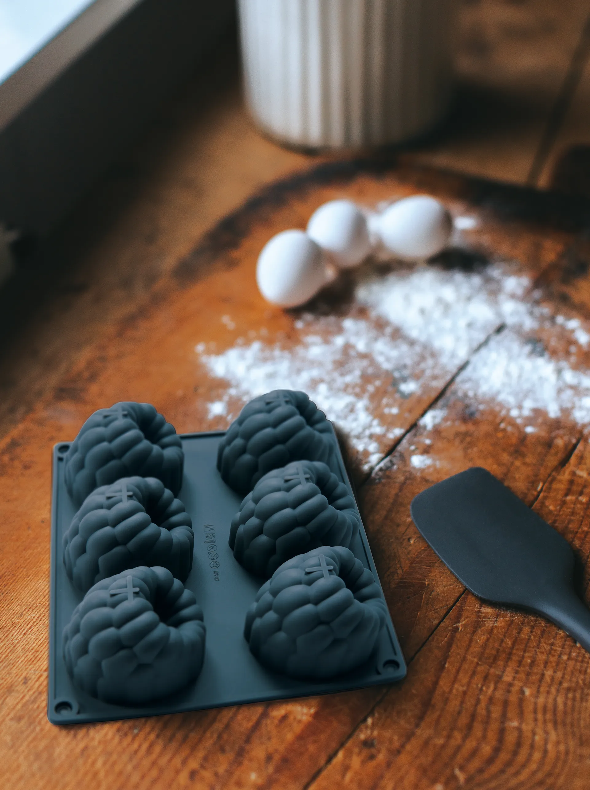 Beck baking tin, Grey, raspberry, silicone, 6 pcs Dorre
