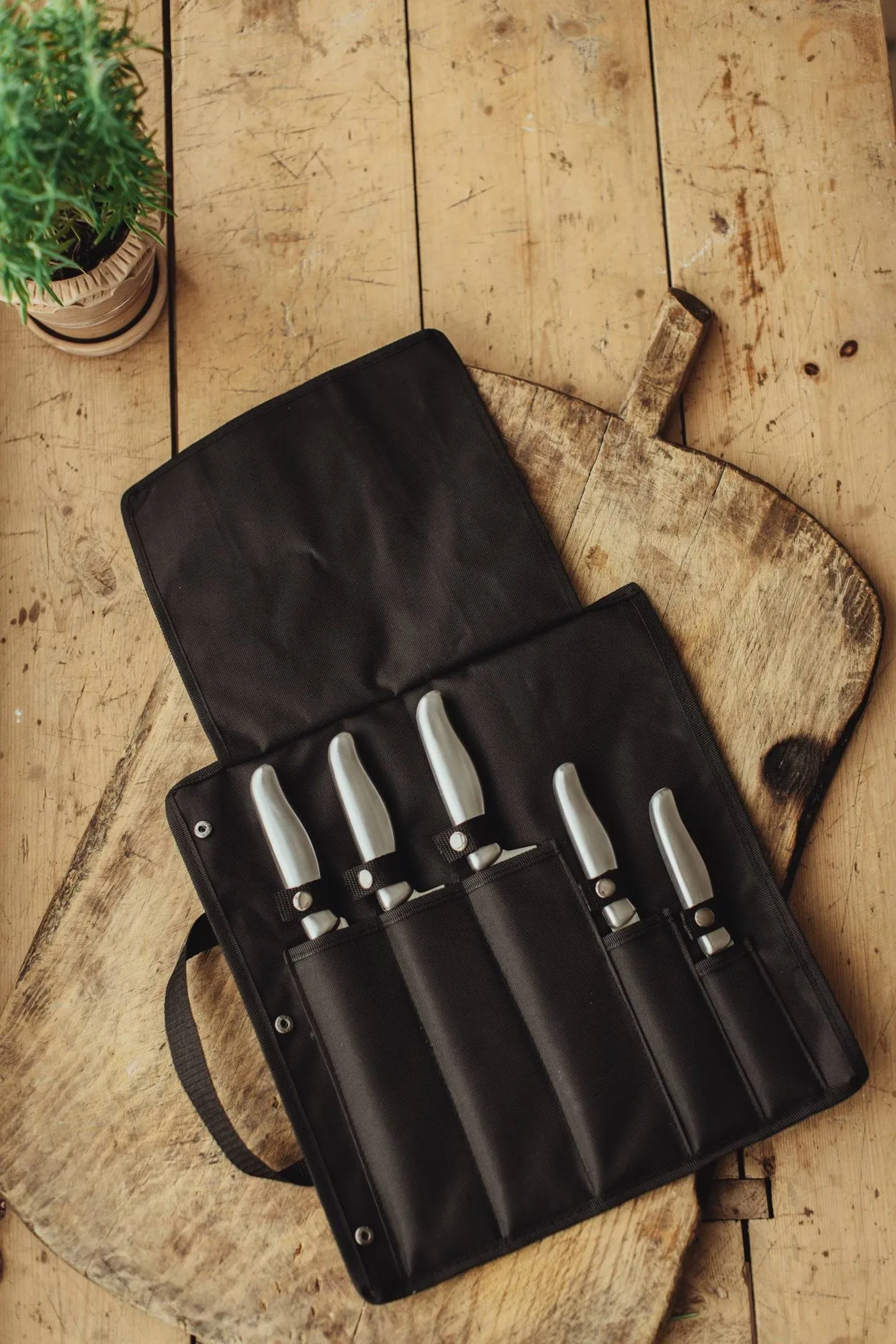 Calgary knife bag, Stainless steel, 6 pieces Dorre