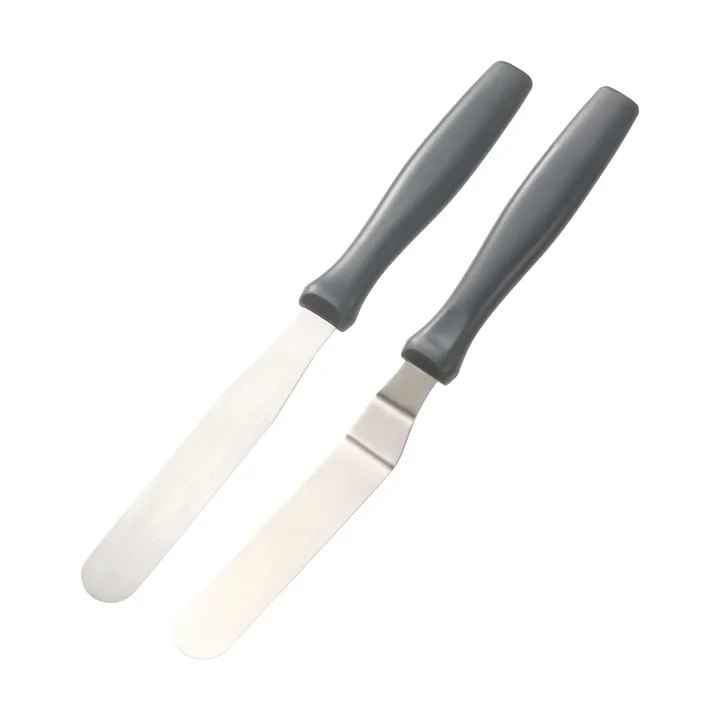 Cookie palette knife - Stainless steel, black, 2 pieces - Dorre