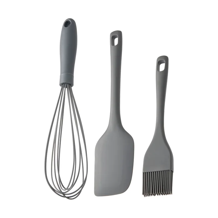 Cookie utensil set - Grey, silicone, 3 pieces - Dorre