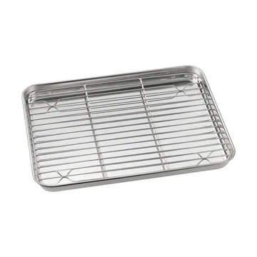 Gili gastro pan - Stainless steel, with rack, 31.5x24.5 cm - Dorre