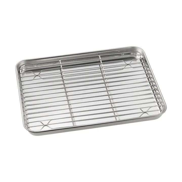 Gili gastro pan - Stainless steel, with rack, 31.5x24.5 cm - Dorre