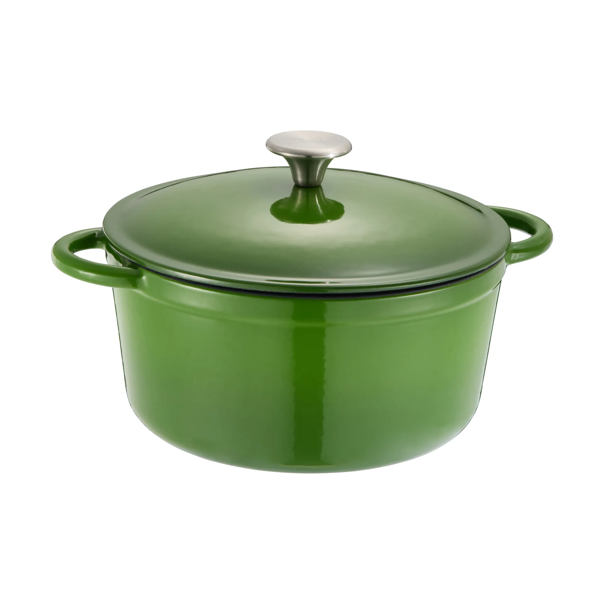 Gretl cast iron casserole, round, stainless steel knob, 4 L, Green Dorre