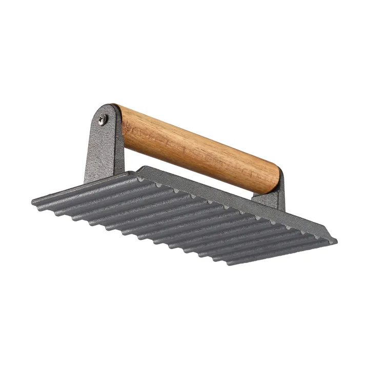 Griffin grill press/steak weight - Cast iron, wooden handle, 20x10 cm - Dorre