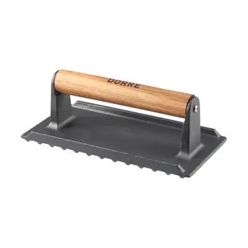 Griffin grill press/steak weight - Cast iron, wooden handle, 20x10 cm - Dorre
