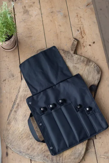 Kadi knife bag - Black nylon, 5 knife slots - Dorre