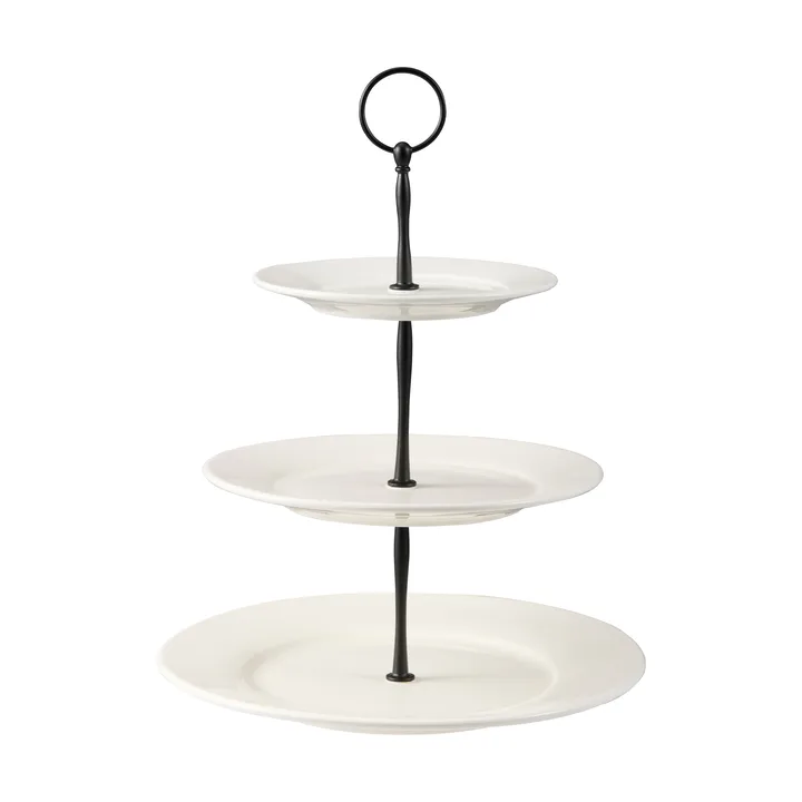 Kafi cake stand 3 tiers porcelain - White - Dorre