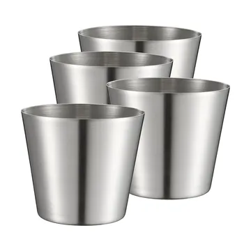 Peg fries/serving cup - Stainless steel, 4-pack, Ø9.5 cm - Dorre