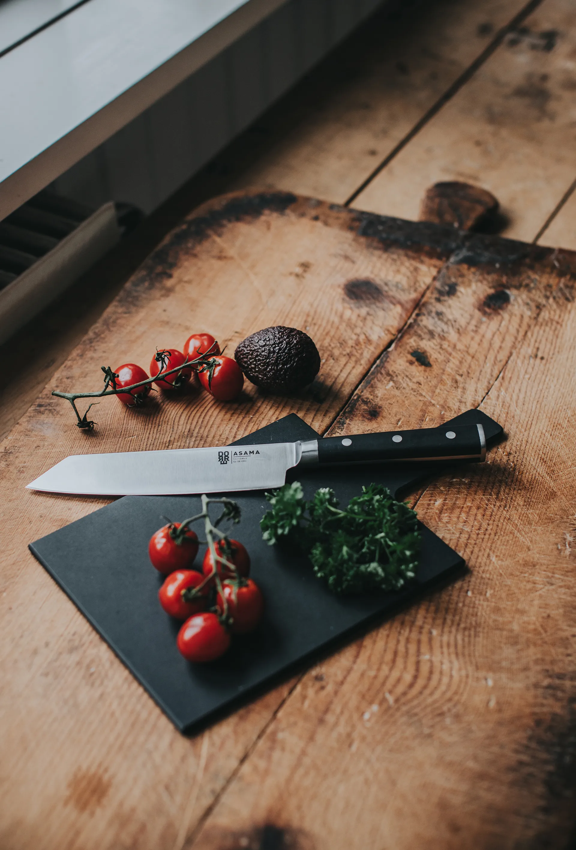 Selda serving and chopping board, Grey wood fibre, 34x19 cm Dorre