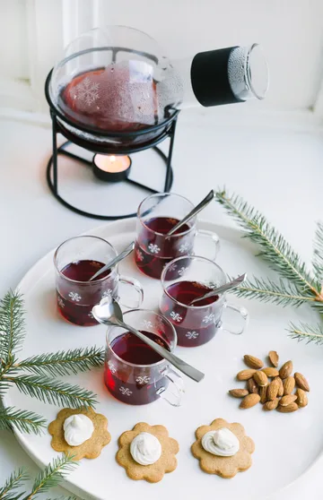 Snow star mulled wine warmer 1.3 L - Glass-Iron - Dorre