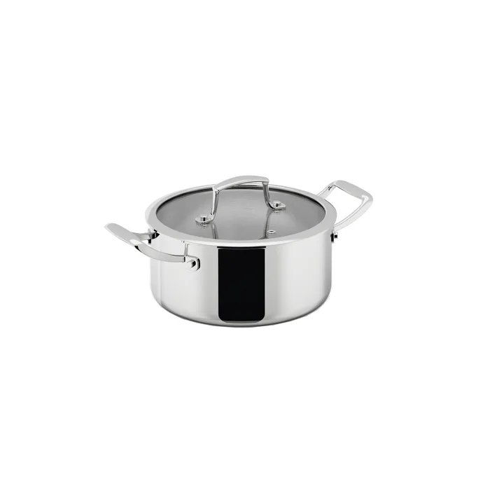 Trivence pot - Stainless steel, glass lid, 3 L - Dorre