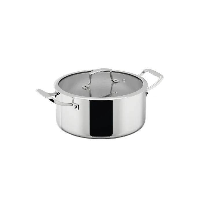 Trivence pot - Stainless steel, glass lid, 5 L - Dorre