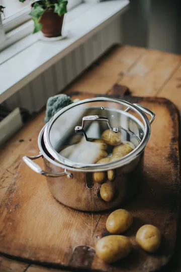 Trivence pot - Stainless steel, glass lid, 5 L - Dorre