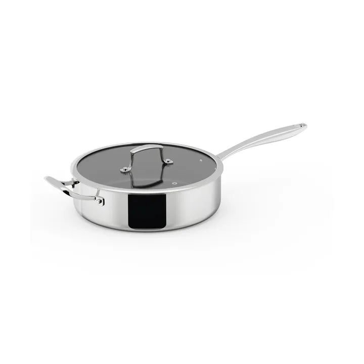 Trivence sauté pan ceramic coating - Stainless steel, glass lid, Ø28 cm - Dorre