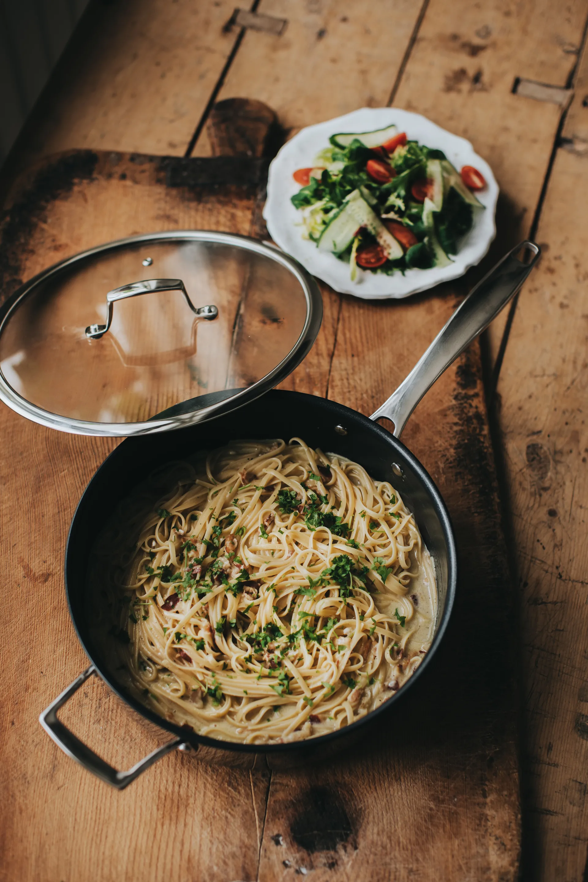 Trivence sauté pan ceramic coating, Stainless steel, glass lid, Ø28 cm Dorre