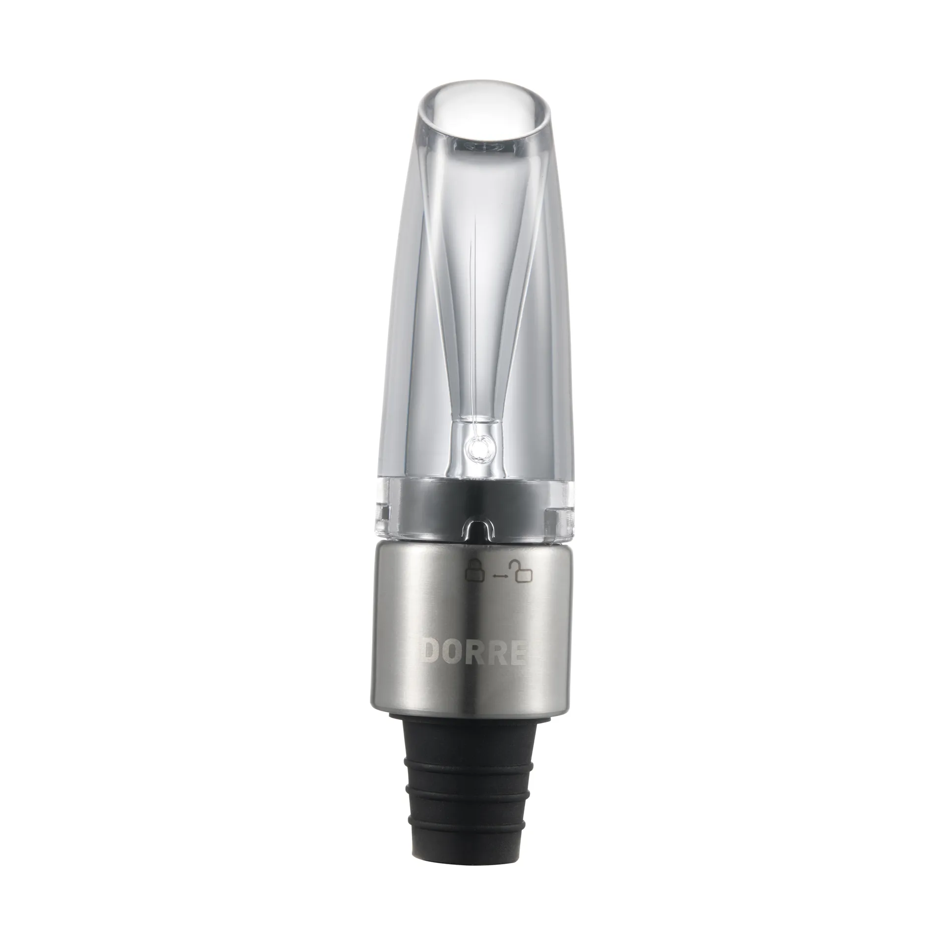 Verne wine aerator & wine stopper, Black Dorre