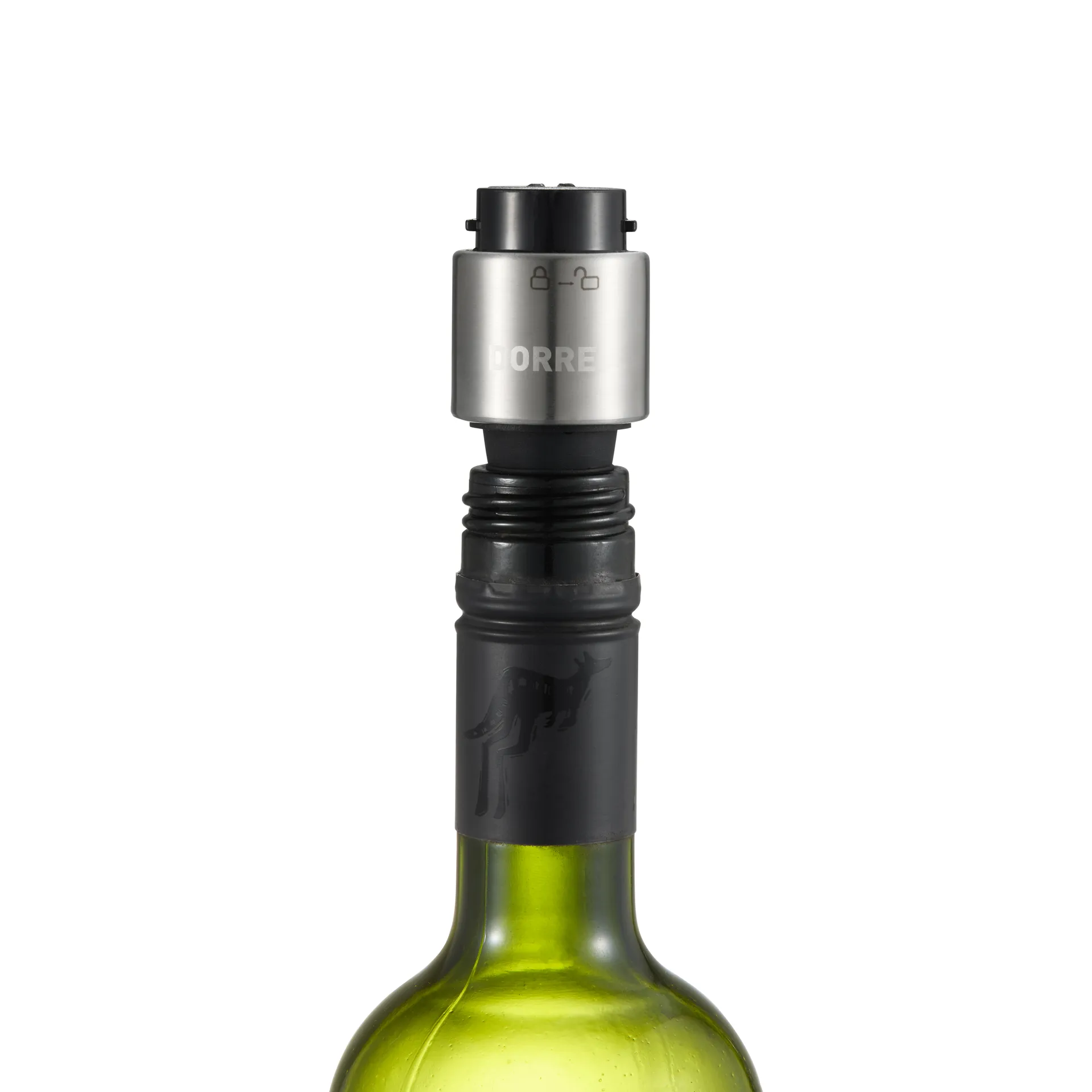 Verne wine aerator & wine stopper, Black Dorre