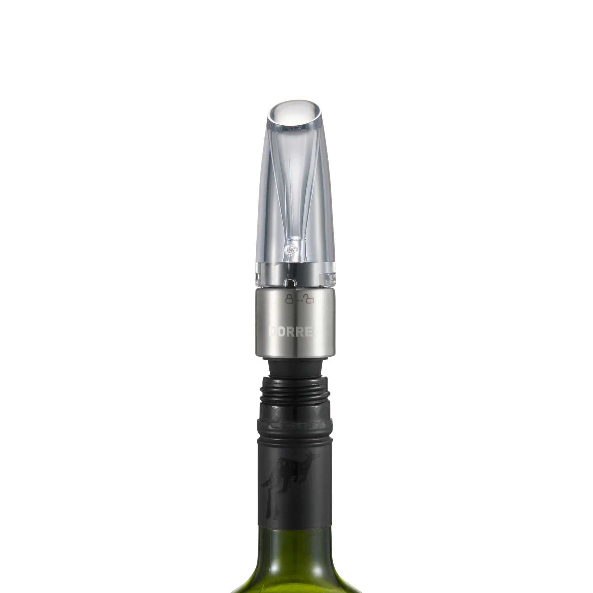 Verne wine aerator & wine stopper, Black Dorre