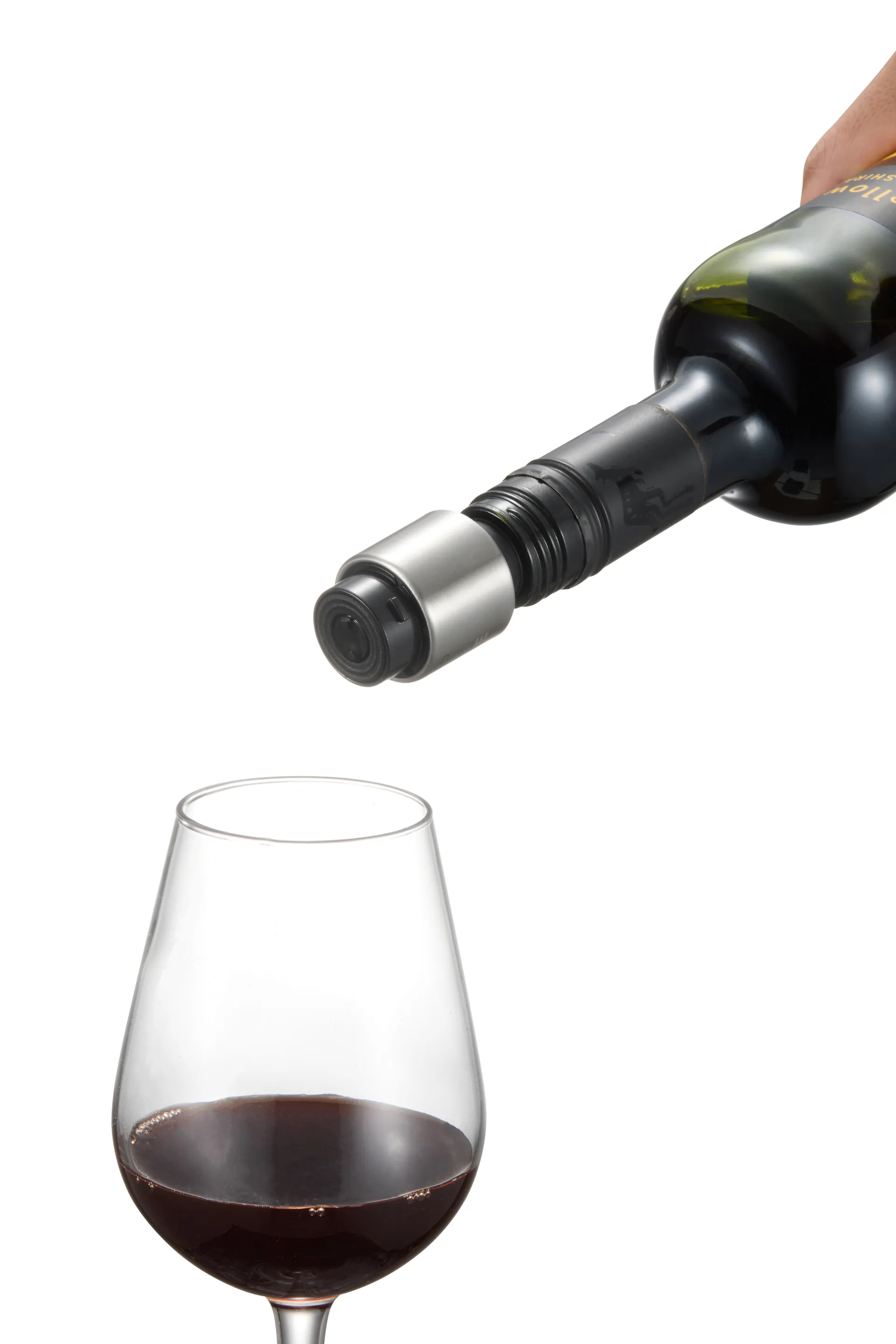 Verne wine aerator & wine stopper, Black Dorre