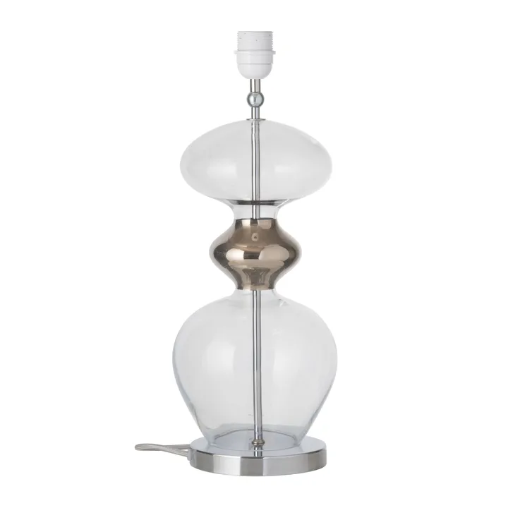 Futura lamp base - clear + silver-coloured cord - EBB & FLOW