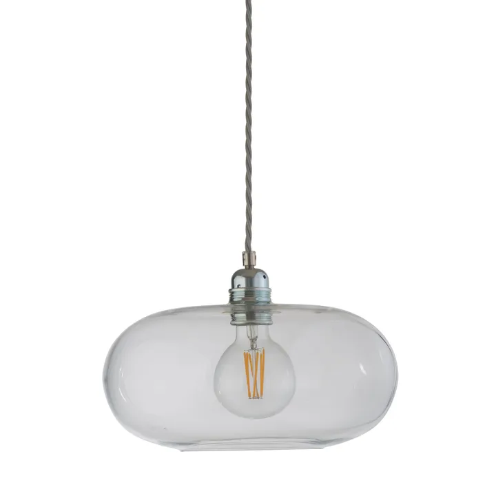 Horizon ceiling lamp Ø 29 cm - clear + silver-coloured cord - EBB & FLOW
