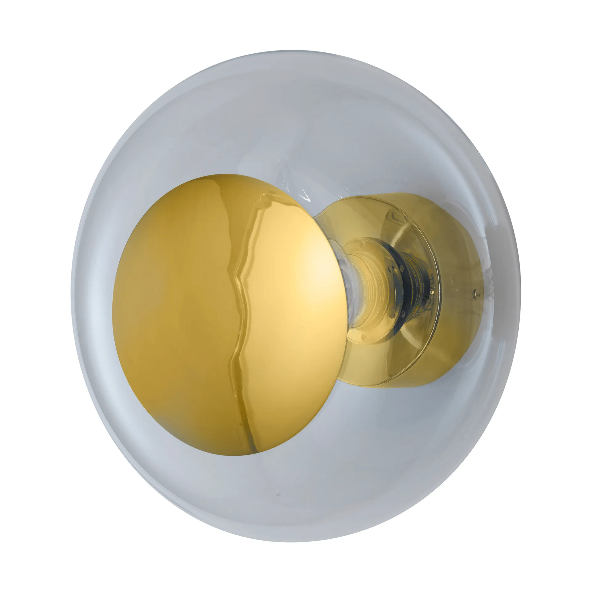 Horizon surface wall lamp, Clear-shiny gold, Ø29 cm EBB & FLOW