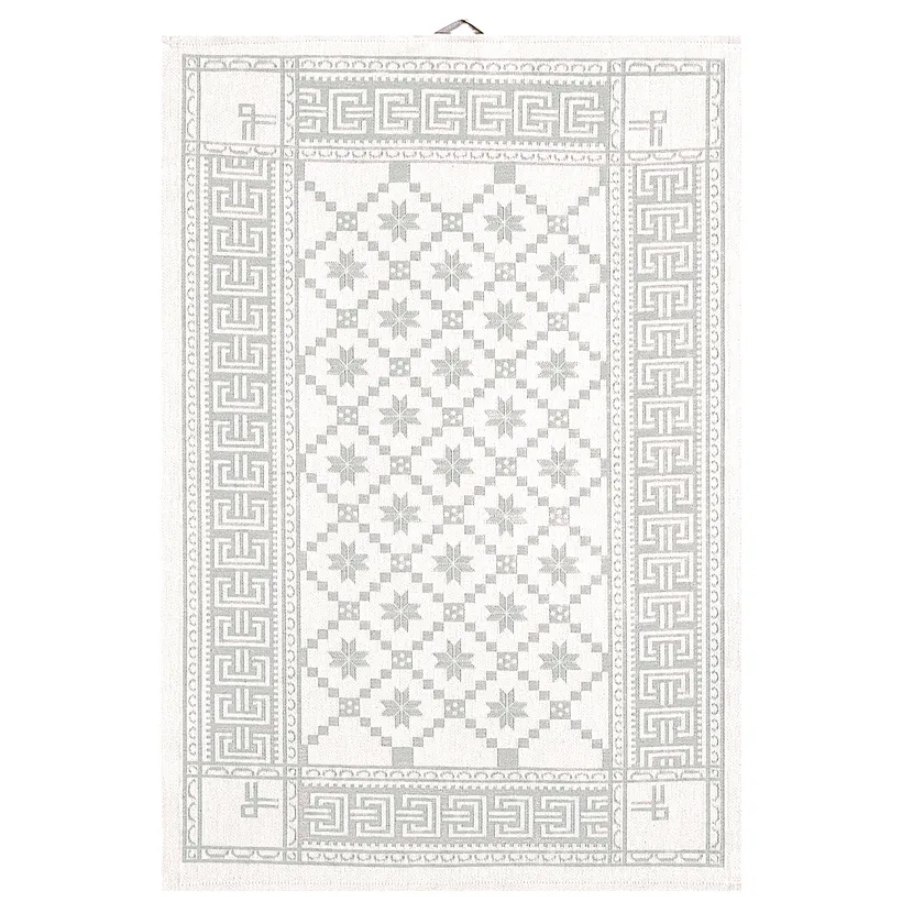 Åttebladrose kitchen towel 50x70 cm, Beige Ekelund Linneväveri