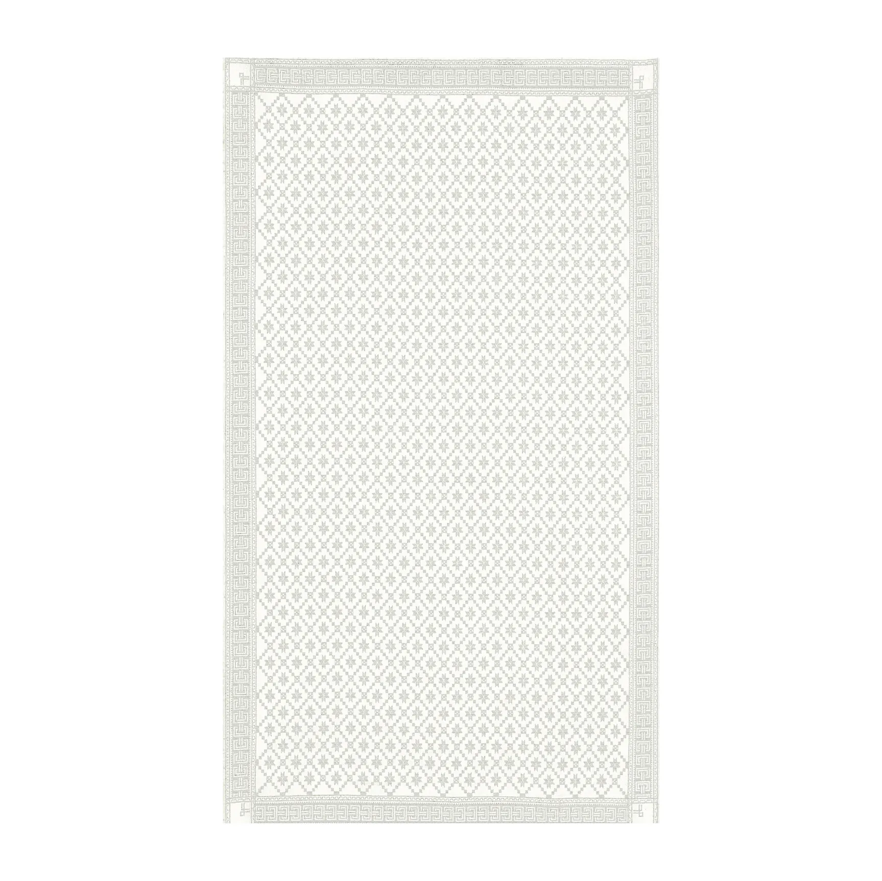 Åttebladrose table cloth beige, 150x260 cm Ekelund Linneväveri