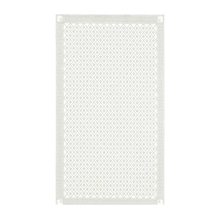 Åttebladrose table cloth beige - 150x260 cm - Ekelund Linneväveri