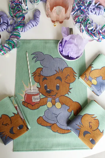 Bamse kitchen towel 35x50 cm - Blue-green - Ekelund Linneväveri