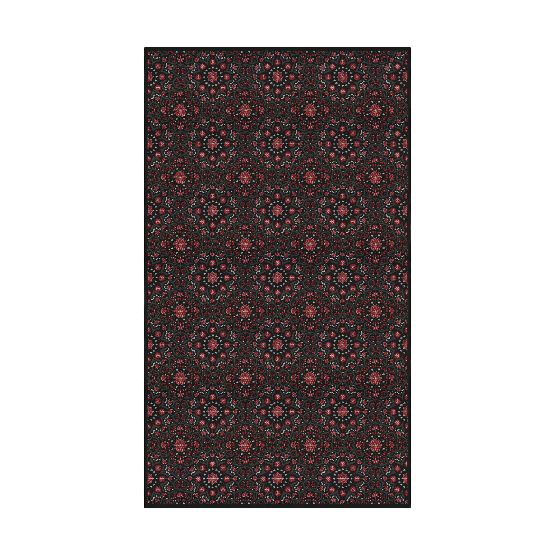 Betty's jul tablecloth 145x300 cm, Red-black Ekelund Linneväveri