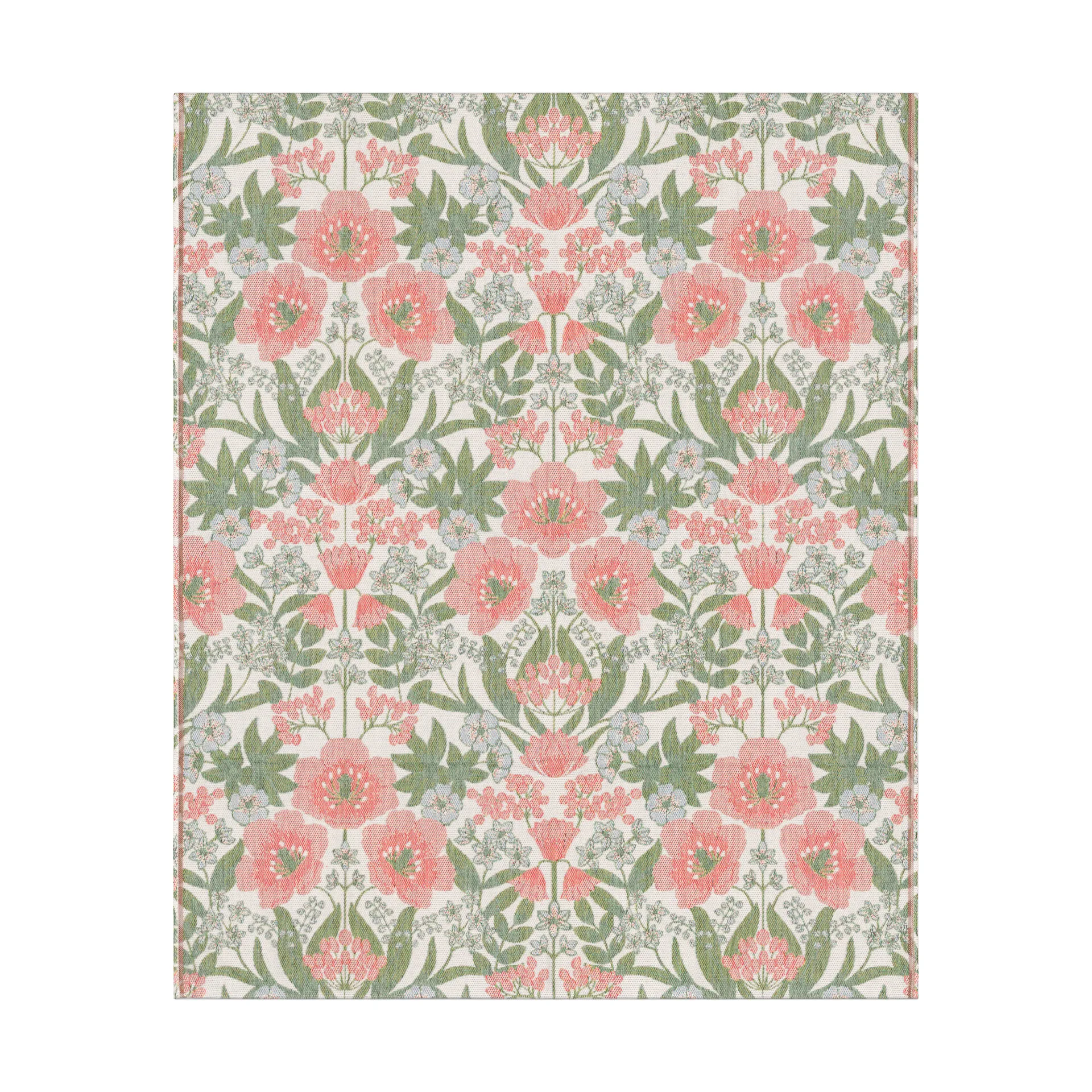 Bettys tulpaner blanket 140x170 cm, Pink-green Ekelund Linneväveri