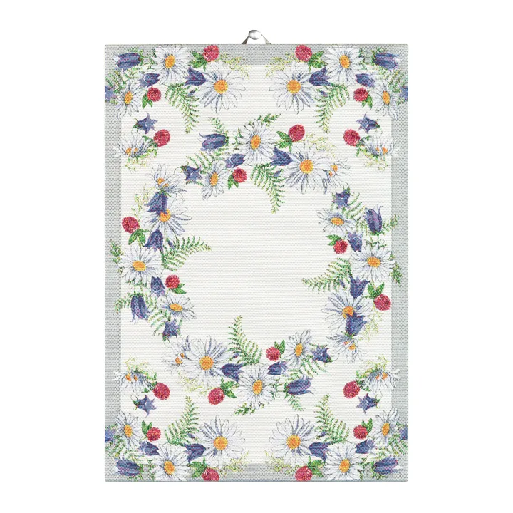 Blomkrans kitchen towel 35x50 cm - multi - Ekelund Linneväveri