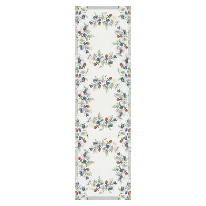 Blomkrans table runner 35x120 cm - multi - Ekelund Linneväveri