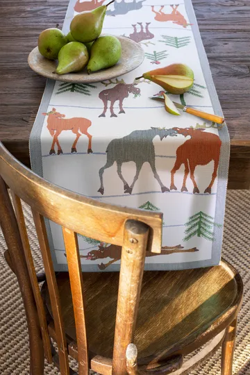 Clumsy moose runner - 35x120 cm - Ekelund Linneväveri