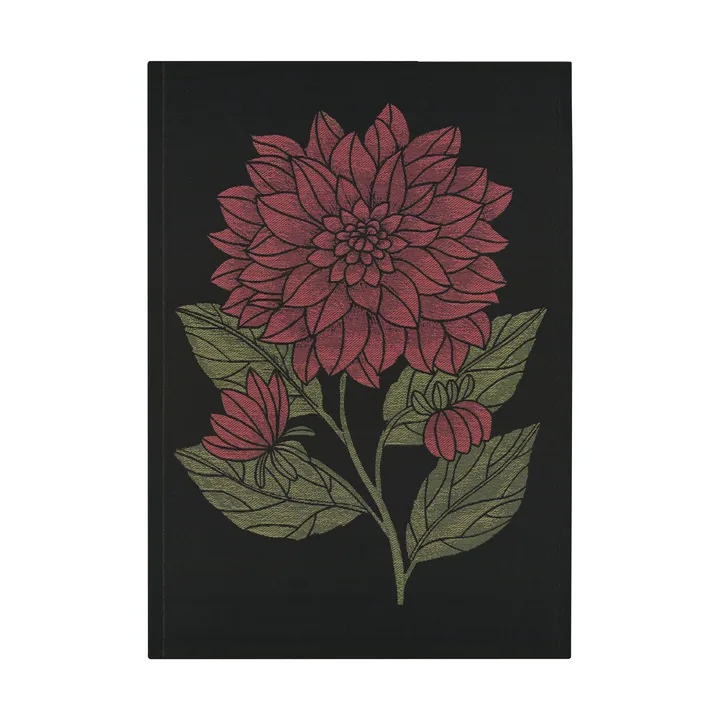 Dahlia kitchen towel 48x70 cm - Red-black-green - Ekelund Linneväveri