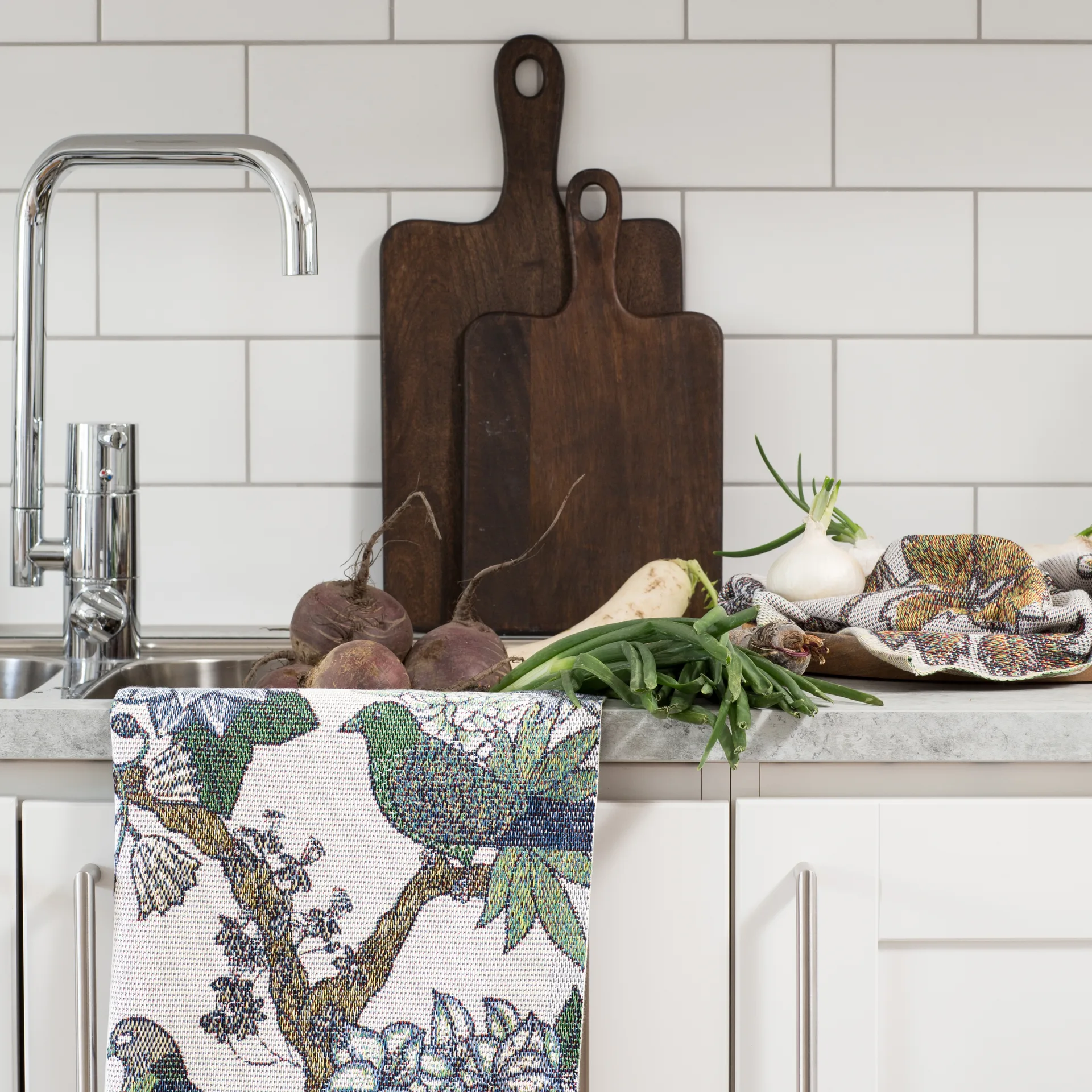 Fåglabo kitchen towel 40x60 cm, multi Ekelund Linneväveri