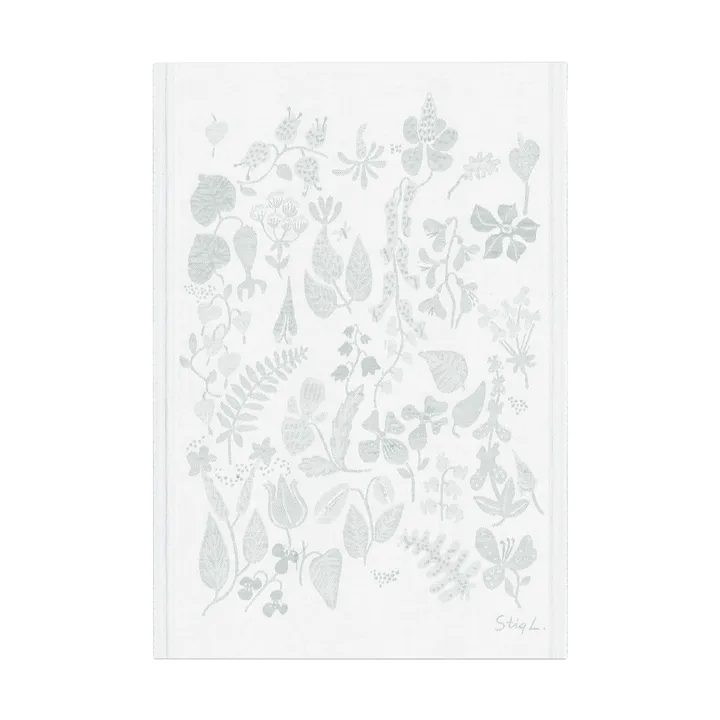 Herbarium kitchen towel 35x50 cm - Grey - Ekelund Linneväveri