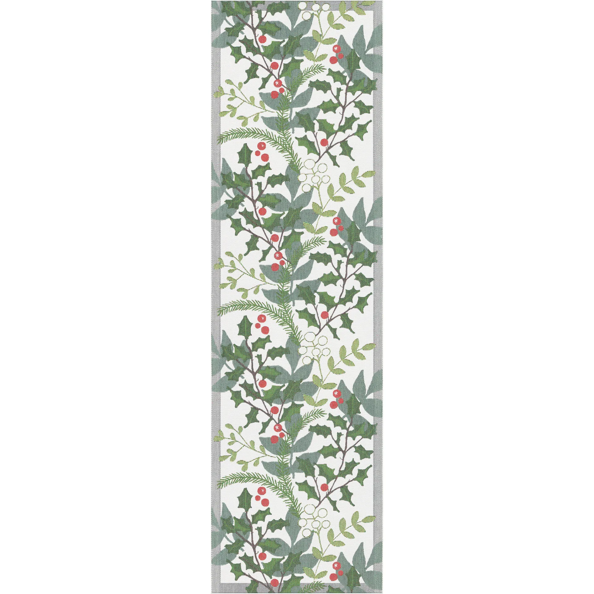 Julia table runner 35x120 cm, white-green Ekelund Linneväveri