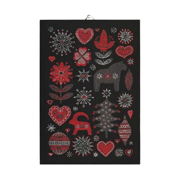 Julnatt kitchen towel 35x50 cm - Black - Ekelund Linneväveri