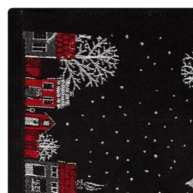 Julstad table runner - black - Ekelund Linneväveri