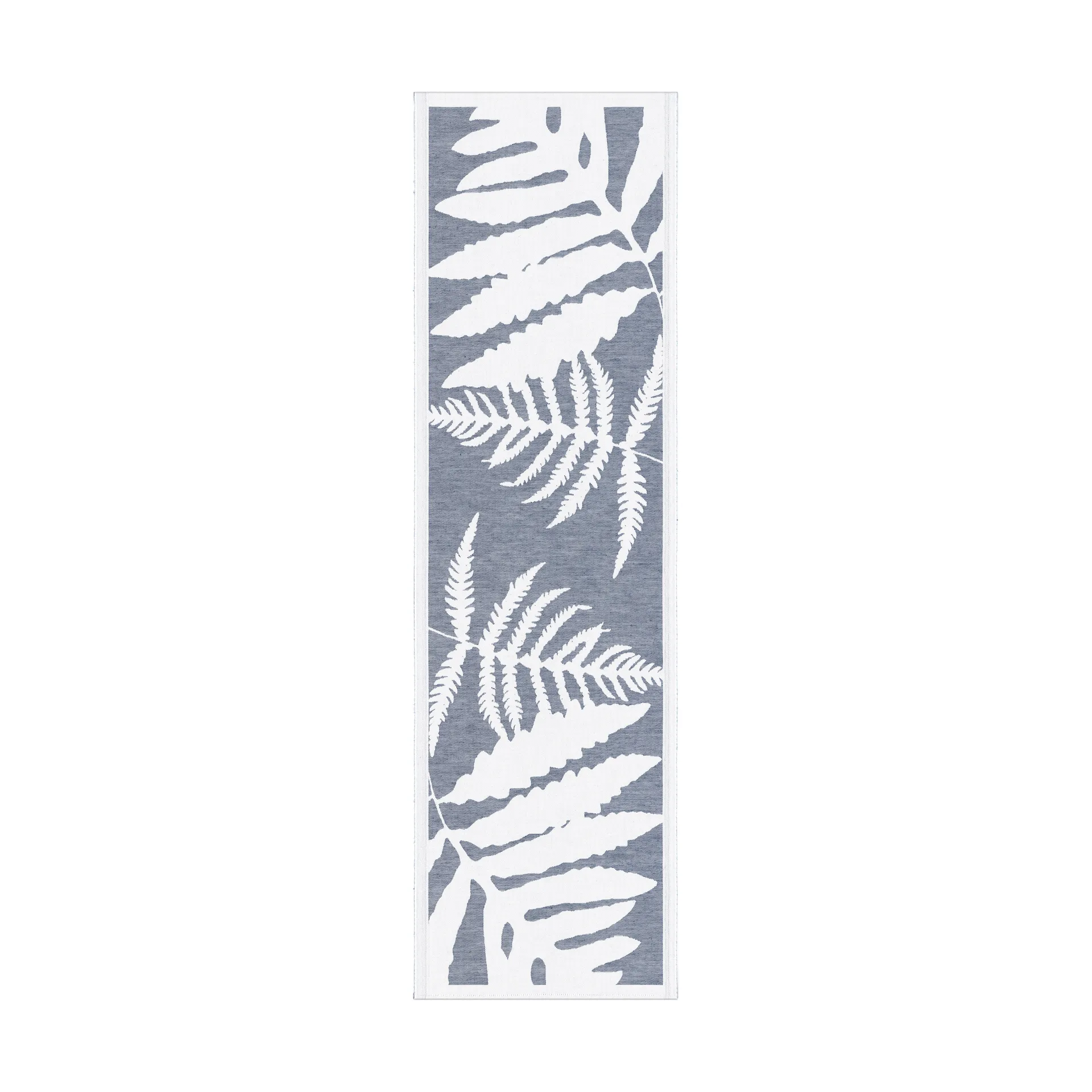 Ormbunkar runner 50x150 cm, Blue-white Ekelund Linneväveri