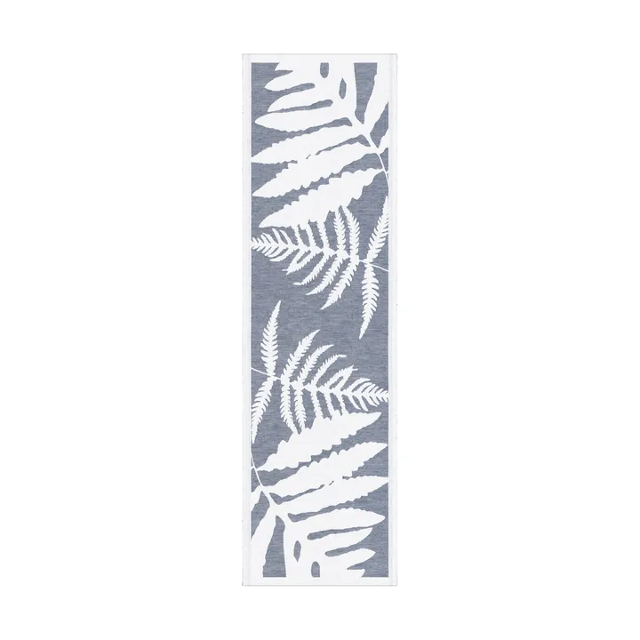 Ormbunkar runner 50x150 cm - Blue-white - Ekelund Linneväveri