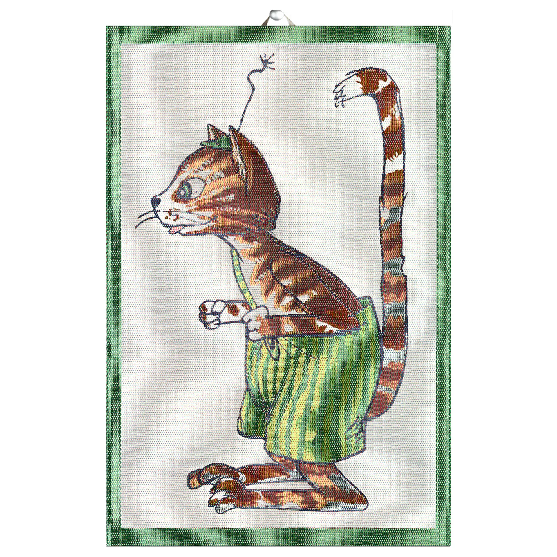 Pettson & Findus kitchen towel, Findus Ekelund Linneväveri